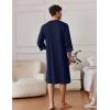 imageEkouaer Mens Robes Lightweight Zipper House Coat Short Bathrobes Soft Sleepwear with Pockets S3XLNavy Blue
