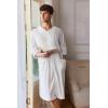 imageEkouaer Mens Robes Lightweight Zipper House Coat Short Bathrobes Soft Sleepwear with Pockets S3XLWhite