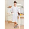 imageEkouaer Mens Robes Lightweight Zipper House Coat Short Bathrobes Soft Sleepwear with Pockets S3XLWhite