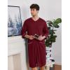 imageEkouaer Mens Robes Lightweight Zipper House Coat Short Bathrobes Soft Sleepwear with Pockets S3XLWine Red