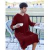 imageEkouaer Mens Robes Lightweight Zipper House Coat Short Bathrobes Soft Sleepwear with Pockets S3XLWine Red