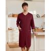 imageEkouaer Mens Robes Lightweight Zipper House Coat Short Bathrobes Soft Sleepwear with Pockets S3XLWine Red