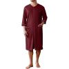 imageEkouaer Mens Robes Lightweight Zipper House Coat Short Bathrobes Soft Sleepwear with Pockets S3XLWine Red