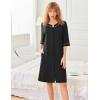 imageEkouaer Women Robes Zipper Front 34 Sleeve Housecoat Zip Up Bathrobes Lightweight Nightgown with Pockets SXXLBlack