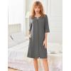imageEkouaer Women Robes Zipper Front 34 Sleeve Housecoat Zip Up Bathrobes Lightweight Nightgown with Pockets SXXLDark Gray