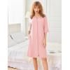 imageEkouaer Women Robes Zipper Front 34 Sleeve Housecoat Zip Up Bathrobes Lightweight Nightgown with Pockets SXXLDark Pink