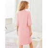 imageEkouaer Women Robes Zipper Front 34 Sleeve Housecoat Zip Up Bathrobes Lightweight Nightgown with Pockets SXXLDark Pink