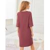 imageEkouaer Women Robes Zipper Front 34 Sleeve Housecoat Zip Up Bathrobes Lightweight Nightgown with Pockets SXXLGray Purple Red