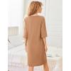 imageEkouaer Women Robes Zipper Front 34 Sleeve Housecoat Zip Up Bathrobes Lightweight Nightgown with Pockets SXXLKhaki