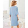 imageEkouaer Women Robes Zipper Front 34 Sleeve Housecoat Zip Up Bathrobes Lightweight Nightgown with Pockets SXXLLight Blue