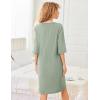 imageEkouaer Women Robes Zipper Front 34 Sleeve Housecoat Zip Up Bathrobes Lightweight Nightgown with Pockets SXXLLight Green