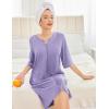 imageEkouaer Women Robes Zipper Front 34 Sleeve Housecoat Zip Up Bathrobes Lightweight Nightgown with Pockets SXXLLilac