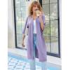 imageEkouaer Women Robes Zipper Front 34 Sleeve Housecoat Zip Up Bathrobes Lightweight Nightgown with Pockets SXXLLilac