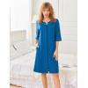 imageEkouaer Women Robes Zipper Front 34 Sleeve Housecoat Zip Up Bathrobes Lightweight Nightgown with Pockets SXXLRoyal Blue