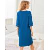 imageEkouaer Women Robes Zipper Front 34 Sleeve Housecoat Zip Up Bathrobes Lightweight Nightgown with Pockets SXXLRoyal Blue