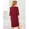 imageEkouaer Women Robes Zipper Front 34 Sleeve Housecoat Zip Up Bathrobes Lightweight Nightgown with Pockets SXXLWine Red