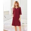imageEkouaer Women Robes Zipper Front 34 Sleeve Housecoat Zip Up Bathrobes Lightweight Nightgown with Pockets SXXLWine Red