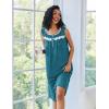 imageEkouaer Nightgowns for Women Sleeveless House Dress Soft Victorian Nightgown Button Night Dress with Pockets SXXLBlue Green