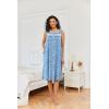imageEkouaer Nightgowns for Women Sleeveless House Dress Soft Victorian Nightgown Button Night Dress with Pockets SXXLFloral Light Blue