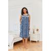 imageEkouaer Nightgowns for Women Sleeveless House Dress Soft Victorian Nightgown Button Night Dress with Pockets SXXLFloral Navy Blue