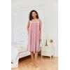 imageEkouaer Nightgowns for Women Sleeveless House Dress Soft Victorian Nightgown Button Night Dress with Pockets SXXLFloral Pink