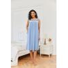 imageEkouaer Nightgowns for Women Sleeveless House Dress Soft Victorian Nightgown Button Night Dress with Pockets SXXLLight Blue