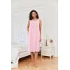 imageEkouaer Nightgowns for Women Sleeveless House Dress Soft Victorian Nightgown Button Night Dress with Pockets SXXLPink
