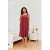 imageEkouaer Nightgowns for Women Sleeveless House Dress Soft Victorian Nightgown Button Night Dress with Pockets SXXLWine Red