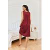 imageEkouaer Nightgowns for Women Sleeveless House Dress Soft Victorian Nightgown Button Night Dress with Pockets SXXLWine Red