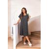 imageEkouaer Nightgowns for Women with Pockets Button Front Short Sleeve House Dresses Floral Print Mumu DressBlack