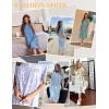 imageEkouaer Nightgowns for Women with Pockets Button Front Short Sleeve House Dresses Floral Print Mumu DressLight Blue