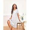 imageEkouaer Nightgowns for Women with Pockets Button Front Short Sleeve House Dresses Floral Print Mumu DressPurple Flower