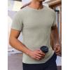 imageEkouaer Mens Knit TShirts Short Sleeve Casual Ribbed Shirts Lightweight Crewneck Tees Stretchy Undershirts SXXLApricot