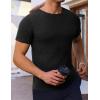 imageEkouaer Mens Knit TShirts Short Sleeve Casual Ribbed Shirts Lightweight Crewneck Tees Stretchy Undershirts SXXLBlack
