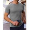 imageEkouaer Mens Knit TShirts Short Sleeve Casual Ribbed Shirts Lightweight Crewneck Tees Stretchy Undershirts SXXLGrey