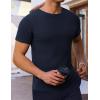 imageEkouaer Mens Knit TShirts Short Sleeve Casual Ribbed Shirts Lightweight Crewneck Tees Stretchy Undershirts SXXLNavy