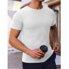 imageEkouaer Mens Knit TShirts Short Sleeve Casual Ribbed Shirts Lightweight Crewneck Tees Stretchy Undershirts SXXLWhite