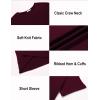 imageEkouaer Mens Knit TShirts Short Sleeve Casual Ribbed Shirts Lightweight Crewneck Tees Stretchy Undershirts SXXLWine Red
