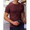 imageEkouaer Mens Knit TShirts Short Sleeve Casual Ribbed Shirts Lightweight Crewneck Tees Stretchy Undershirts SXXLWine Red