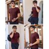 imageEkouaer Mens Knit TShirts Short Sleeve Casual Ribbed Shirts Lightweight Crewneck Tees Stretchy Undershirts SXXLWine Red