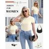 imageEkouaer Womens Basic Tee Shirts 3 Pack Short Sleeve Crew Neck Thermal Underwear Tops Base Layer3pcs Beige Beige Beige
