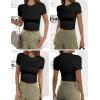 imageEkouaer Womens Basic Tee Shirts 3 Pack Short Sleeve Crew Neck Thermal Underwear Tops Base Layer3pcs Black Black Black