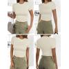 imageEkouaer Womens Basic Tee Shirts 3 Pack Short Sleeve Crew Neck Thermal Underwear Tops Base Layer3pcs Black Chestnut Brown Beige