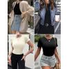 imageEkouaer Womens Basic Tee Shirts 3 Pack Short Sleeve Crew Neck Thermal Underwear Tops Base Layer3pcs Black Chestnut Brown Beige
