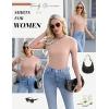 imageEkouaer Womens Basic Tee Shirts 3 Pack Short Sleeve Crew Neck Thermal Underwear Tops Base Layer3pcs Black Dirty Pink Beige