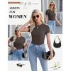 imageEkouaer Womens Basic Tee Shirts 3 Pack Short Sleeve Crew Neck Thermal Underwear Tops Base Layer3pcs Black Khaki Chestnut Brown
