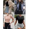 imageEkouaer Womens Basic Tee Shirts 3 Pack Short Sleeve Crew Neck Thermal Underwear Tops Base Layer3pcs Black Light Gray Dirty Pink