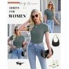 imageEkouaer Womens Basic Tee Shirts 3 Pack Short Sleeve Crew Neck Thermal Underwear Tops Base Layer3pcs Black Sage Green Light Gray