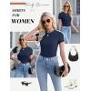 imageEkouaer Womens Basic Tee Shirts 3 Pack Short Sleeve Crew Neck Thermal Underwear Tops Base Layer3pcs Black Sage Green Navy Blue