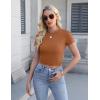 imageEkouaer Womens Basic Tee Shirts 3 Pack Short Sleeve Crew Neck Thermal Underwear Tops Base Layer3pcs Caramel Dark Gray Red